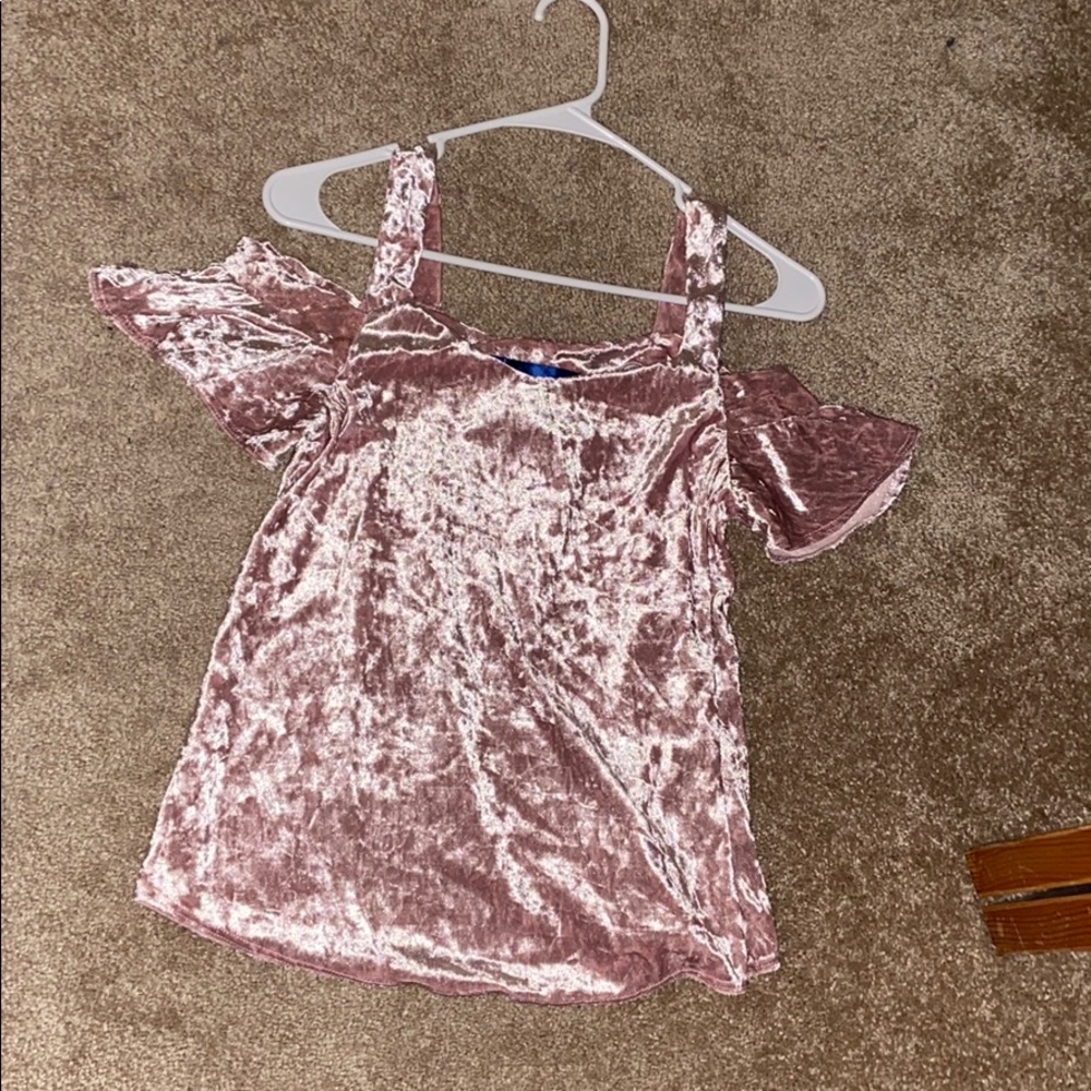 Light Pink Velvet Blouse
